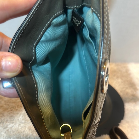 Coach Patent Metallic Olive Wristlet  Bag - Picture 5 of 5